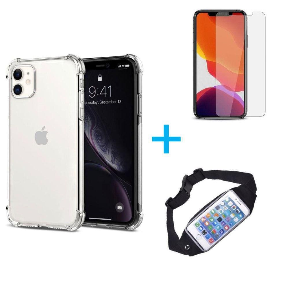 Kit Pochete íPhone 11 + Capinha Anti Impacto + Película de Vidro