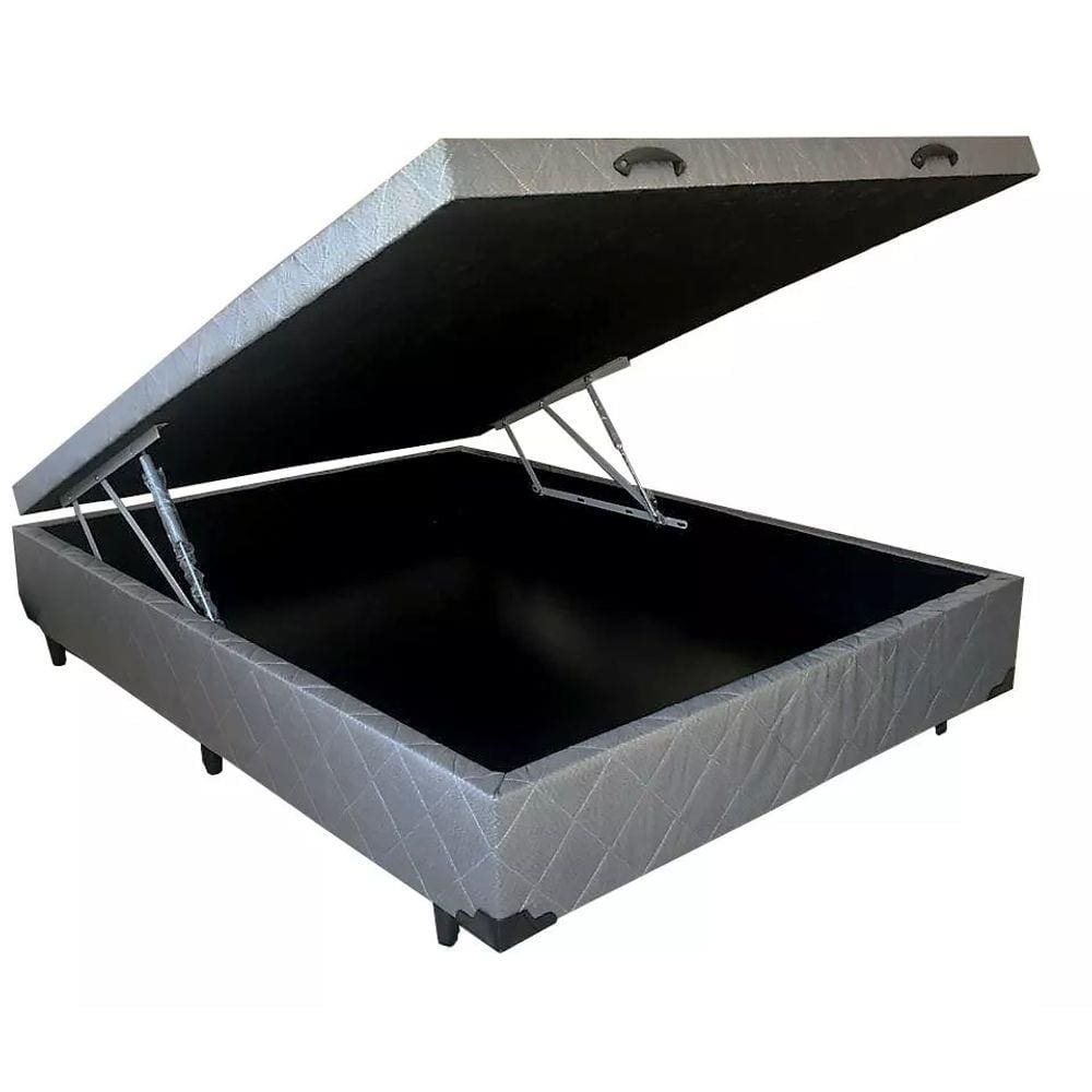 Cama Box Box Baú Casal com 48Cm de Altura Total - 30Cm de Profundidade No Tecido Bordado