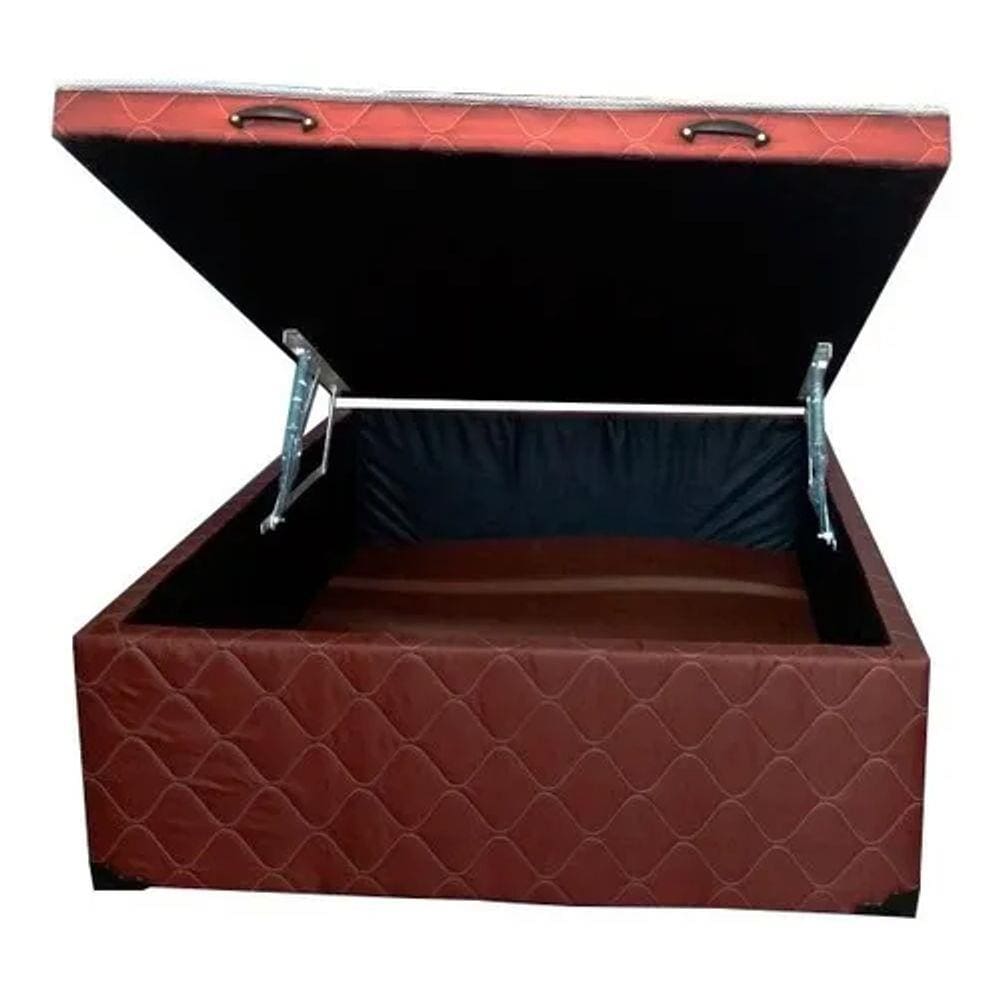 Cama Box Box Baú Casal com 48Cm de Altura Total - 30Cm de Profundidade No Tecido Bordado