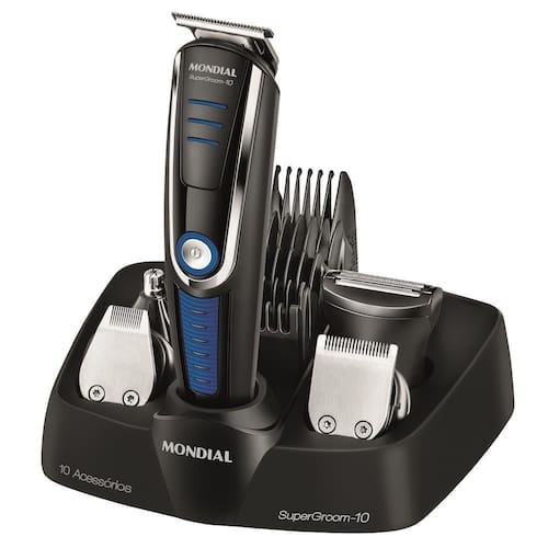 imagem-Aparador Mondial BG-03 Super Groom 10 em 1 Sem Fio Máquina de Cortar Cabelo Barba Pelos 5 Cabeças