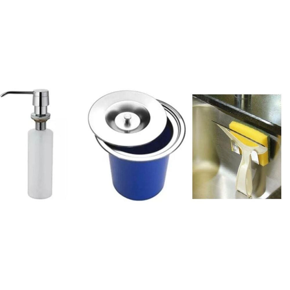Lixeira Cozinha Embutir 5 Litros + Dosador + Suporte Bucha