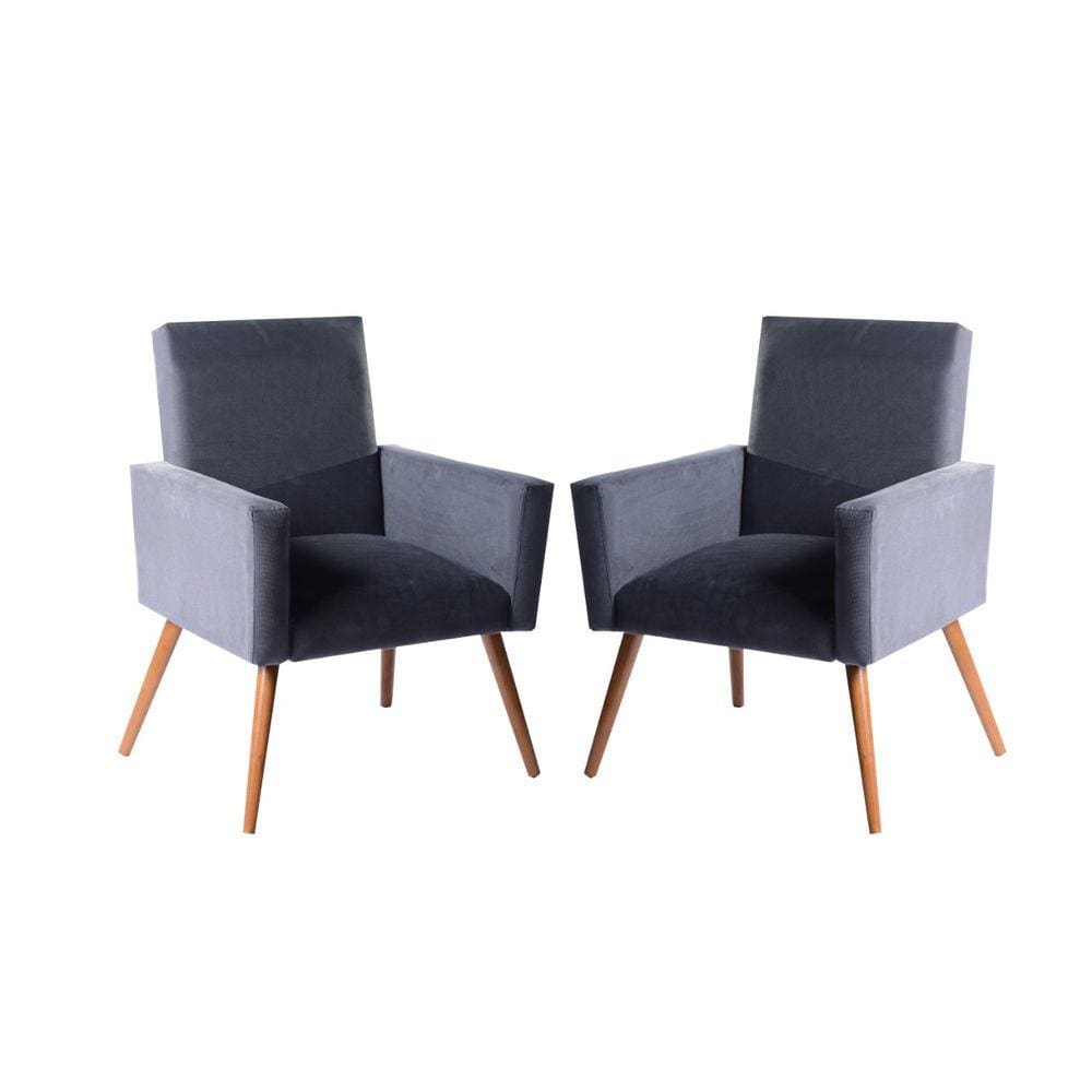 Kit Poltronas Nina Cinza 2 Poltronas