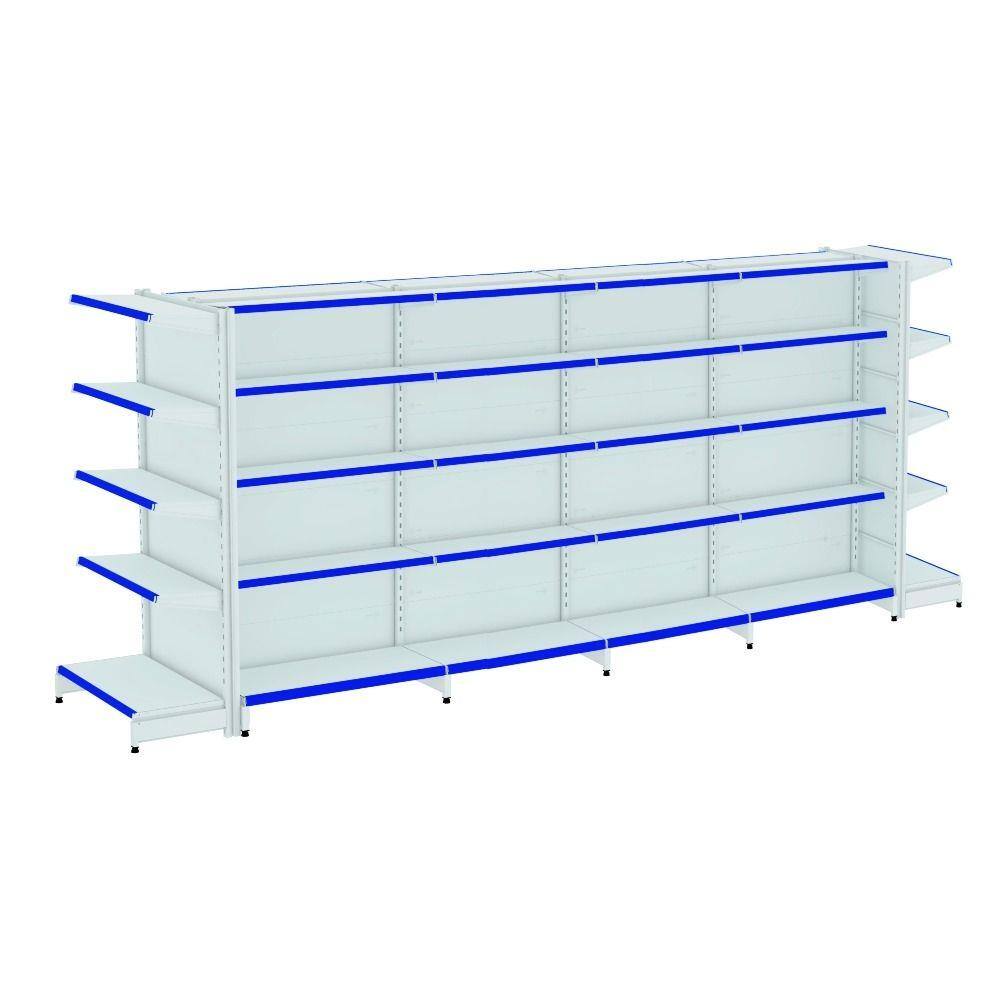 Gondola Centro 170 Amapa Flex Kit 4 Metros 2 Ponta Branco PE