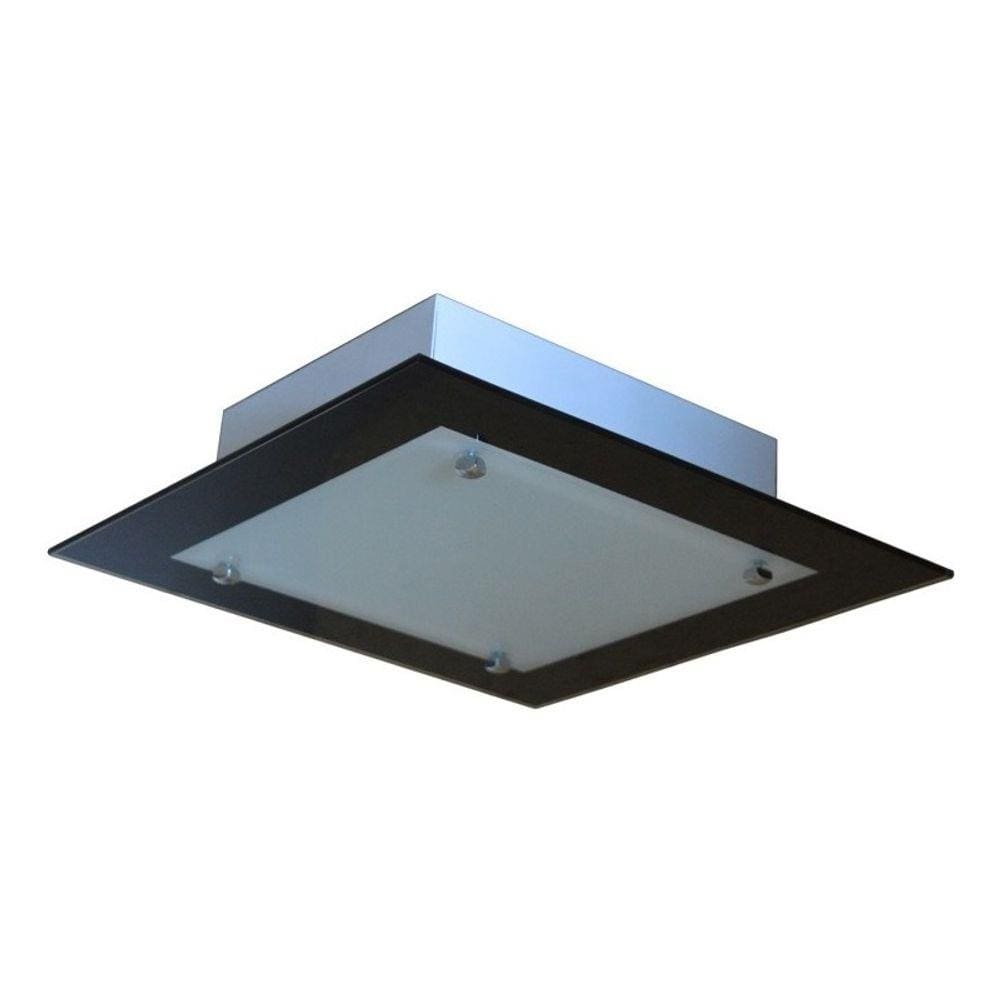 Lustre Plafon de vidro Para 02 Lâmpadas 30cm - Vidro Preto