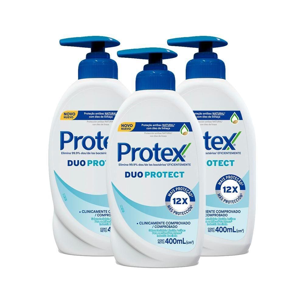 Kit 3 Sabonete Líquido Protex Duo 400ml