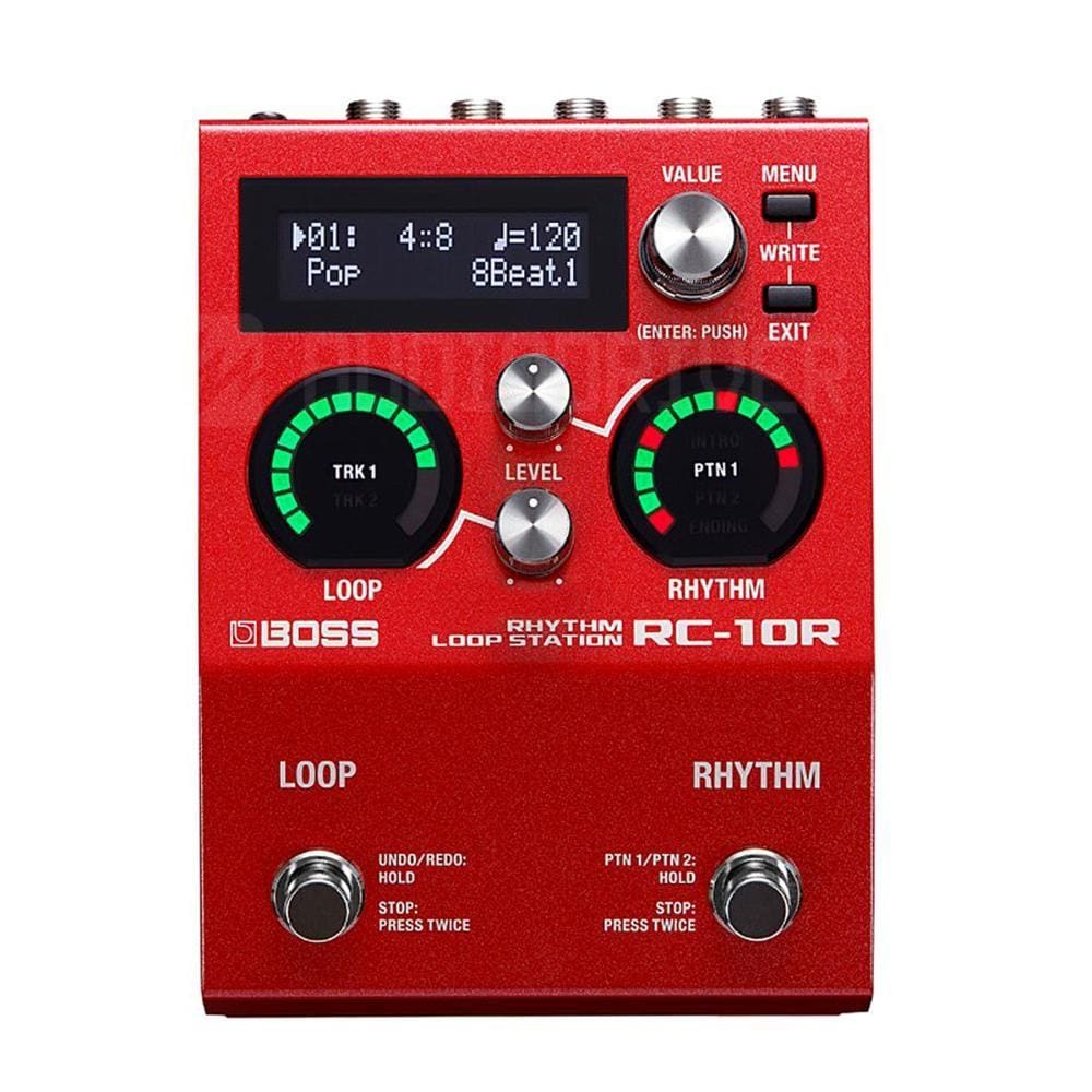 Pedal Boss Loop Station Rhythm para Guitarra RC-10R Vermelho Pedal Digital