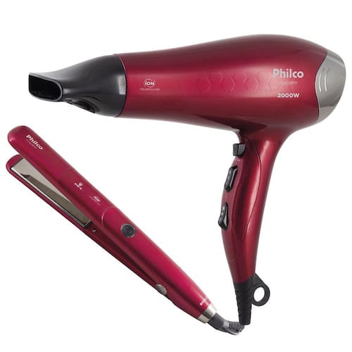 imagem-Kit Cherry Philco – Secador e Prancha - 220V