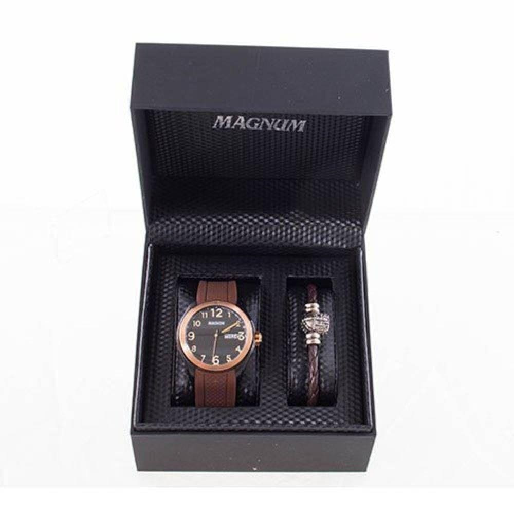 Relógio Magnum Sports Masculino MA31560P Pulseira de Couro