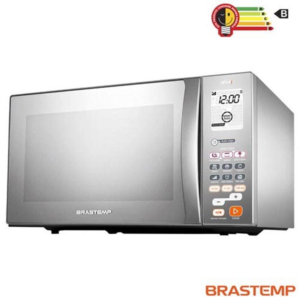 Forno Micro-ondas Ative! Brastemp com Capacidade de 38 Litros e Grill Inox - BMJ38AR
