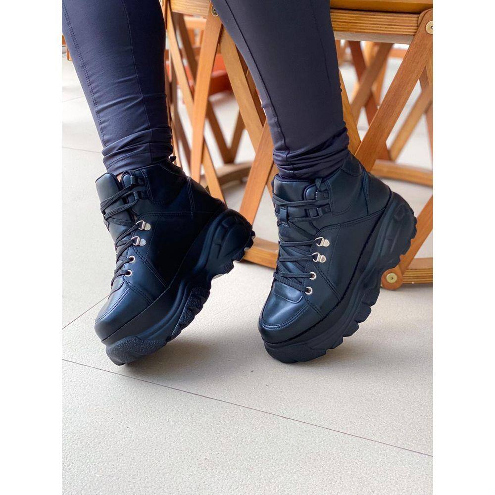 Tenis Buffalo Cano Alto Amarração Branco