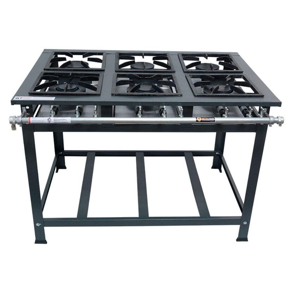 Fogão 6 Bocas Metalfour Industrial P7 Baixa Pressão Grafite