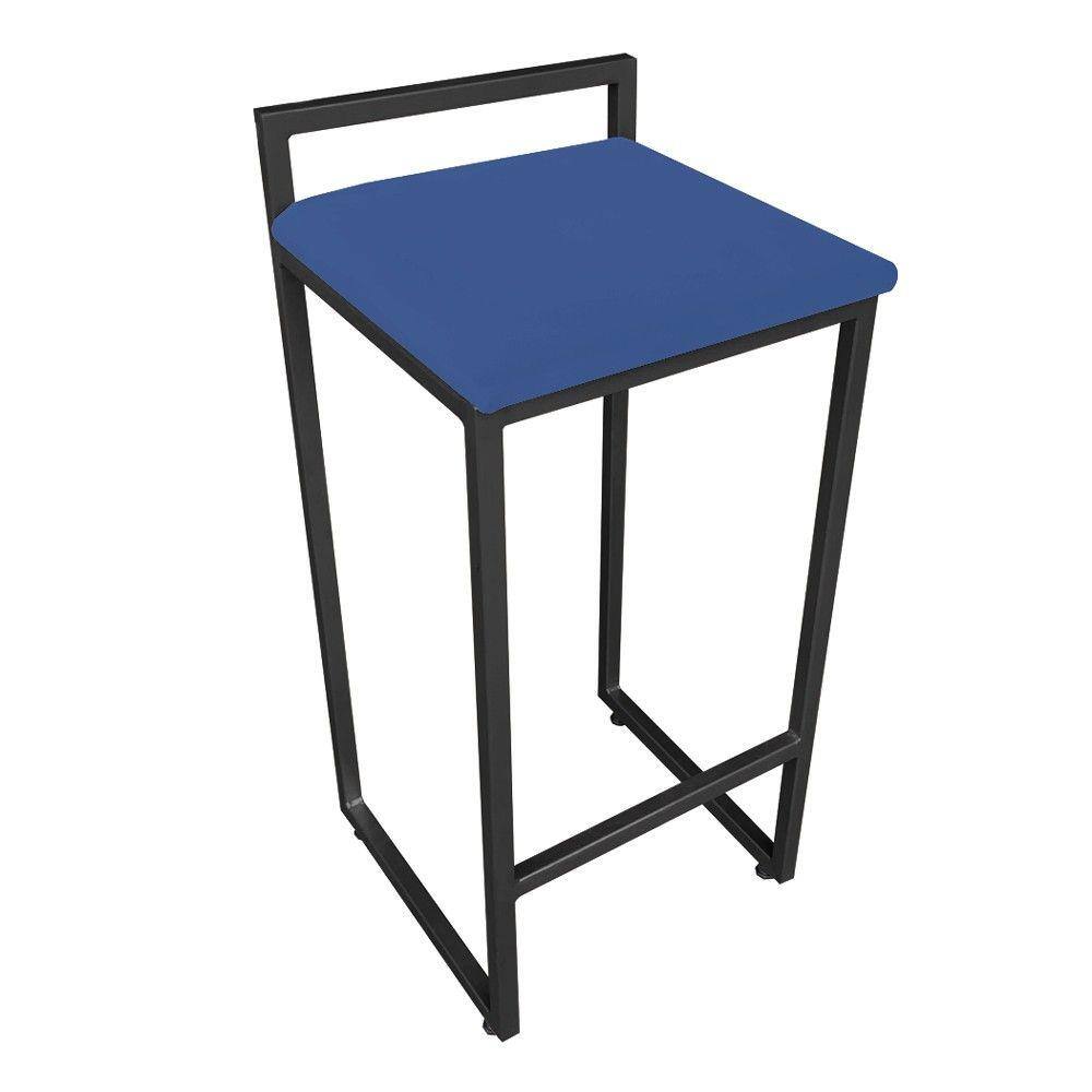 Banqueta Alta Lavínia Suede Base Preto D`Rossi