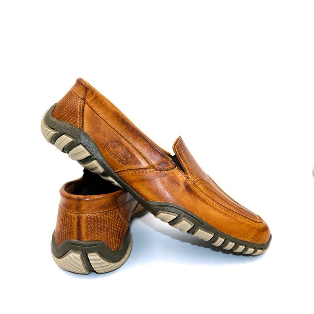 Mocassim Masculino Casual Drive Sapatenis Couro Avelã Caribe
