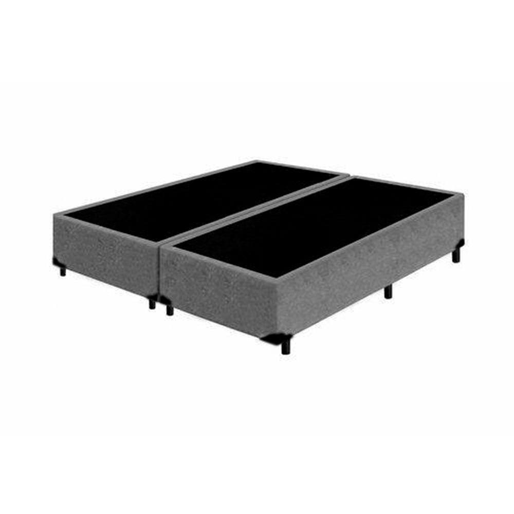 Base Box Queen Bipartido Belos Sonhos Suede Cinza 40x158x198