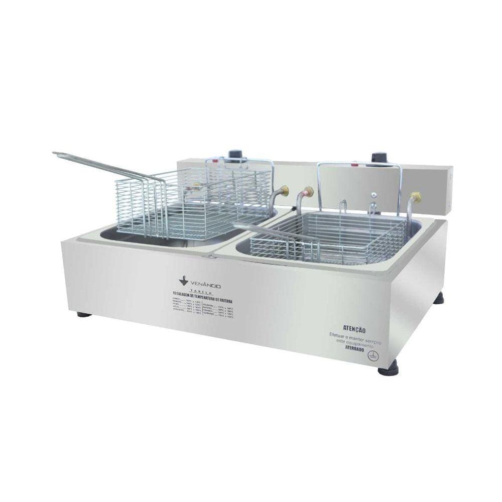 Fritador Elétrico Óleo 2 Cubas de 1/2 SFE212 Met. Venâncio