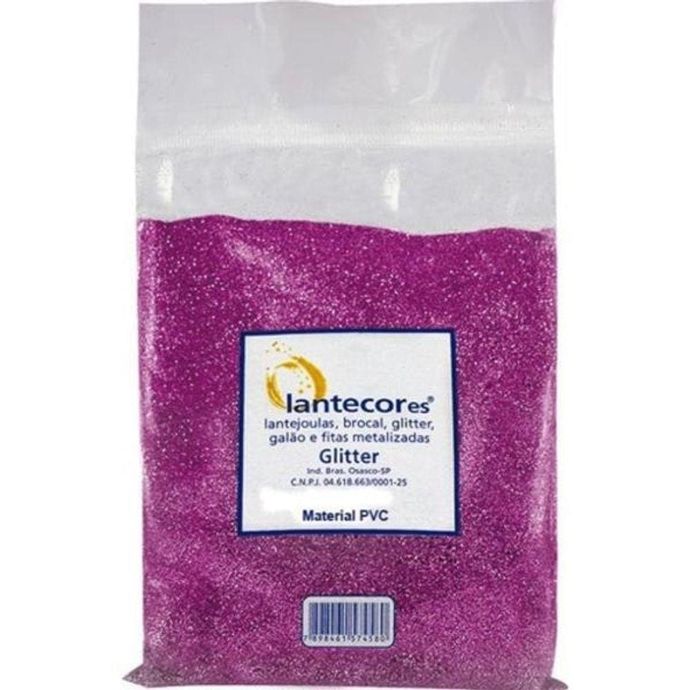 Glitter Pvc Rosa 500G Pó Brilho - Decoração