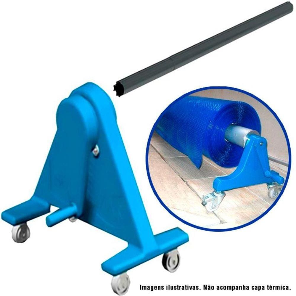 Enrolador para Capa Térmica Piscinas até 4 x 25 Metros em ABS + Tubos de Alumínio SODRAMAR