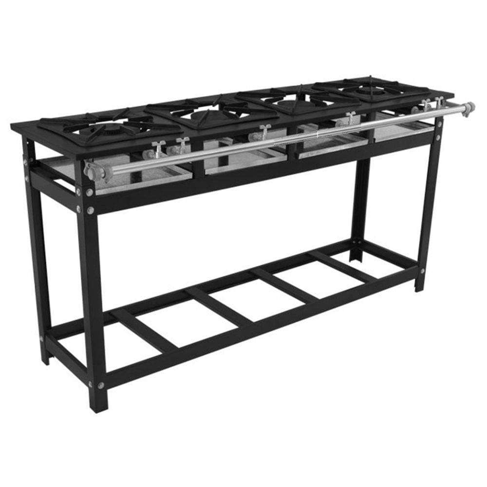 Fogão 4 Bocas Metalfour Industrial Linha Lux P7 Alta Pressão