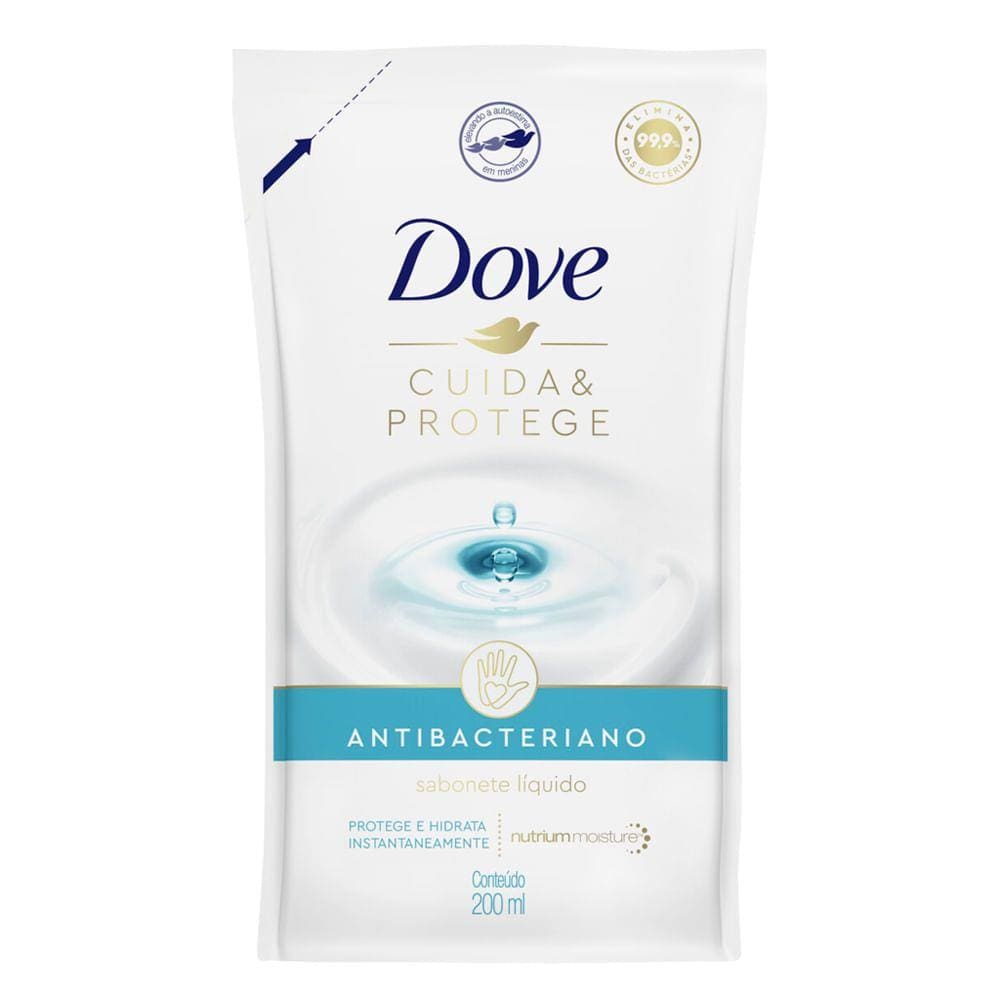Sabonete Líquido Dove Antibacteriano Cuida e Protege Refil 200ml