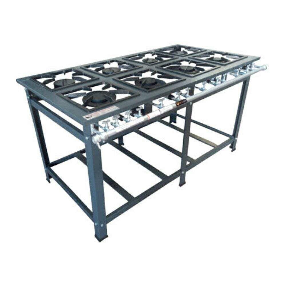 Fogão 8 Bocas Metalfour Industrial Baixa Pressão Grafite