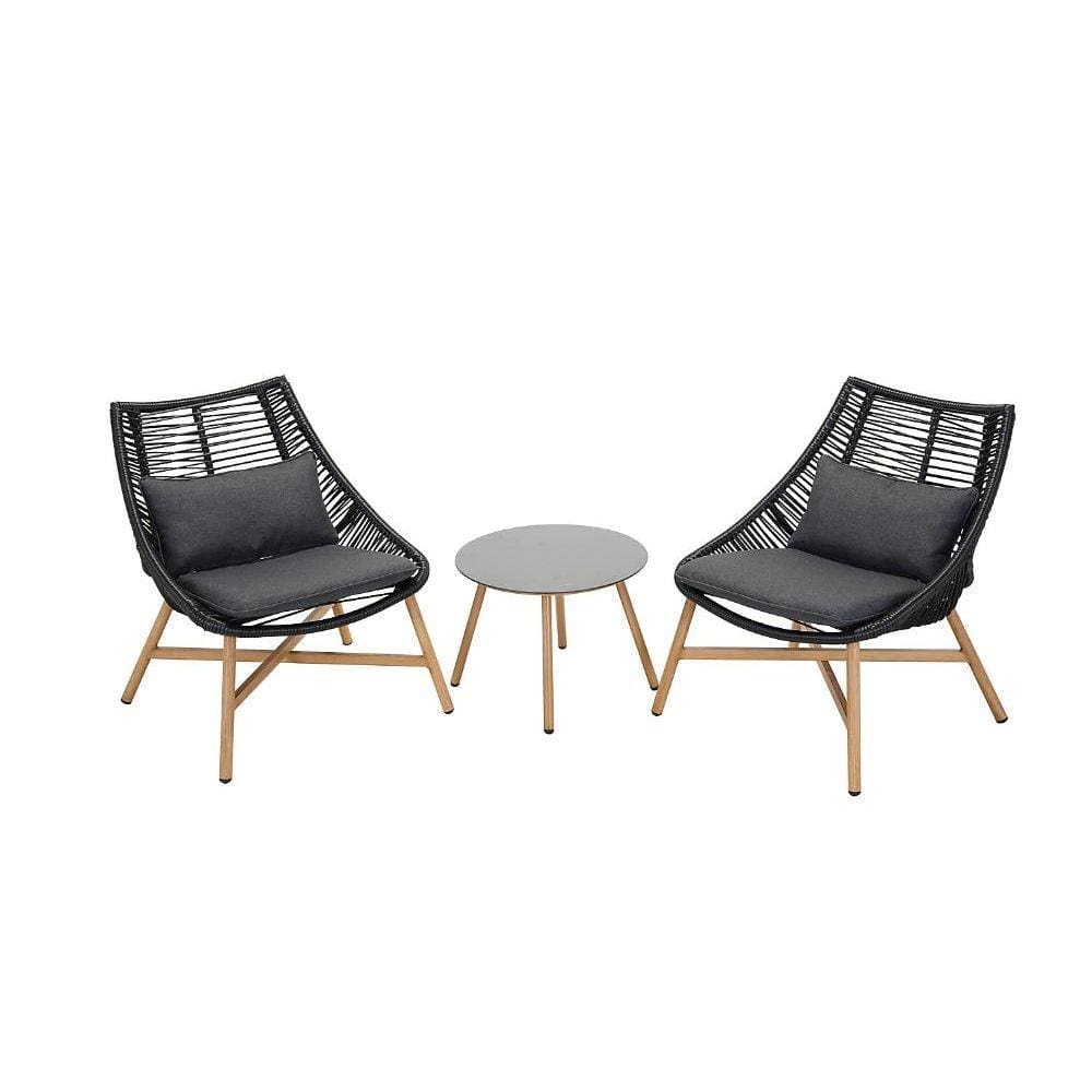 Conjunto Varanda Bruxelas 3Pcs Alumínio Ratan