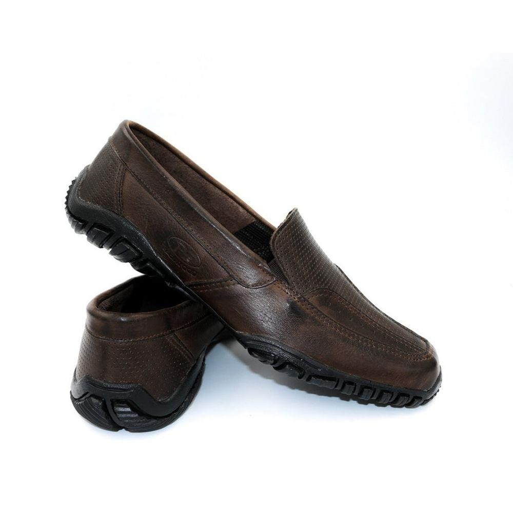 Mocassim Masculino Casual Drive Sapatenis Couro Marrom Caribe