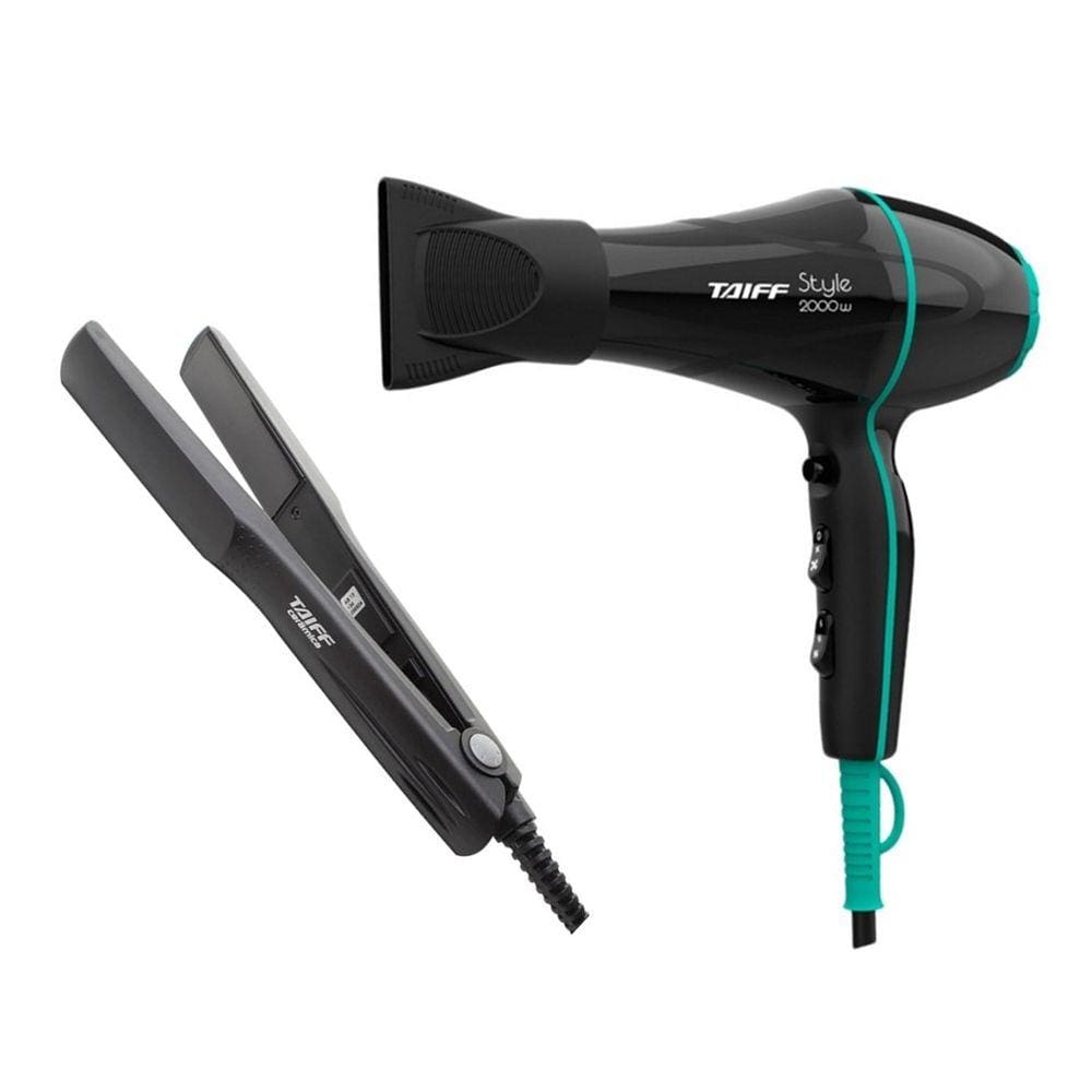 Kit Taiff - Secador Profissional Style Preto 2000W + Prancha Ceramic 180ºc Bv