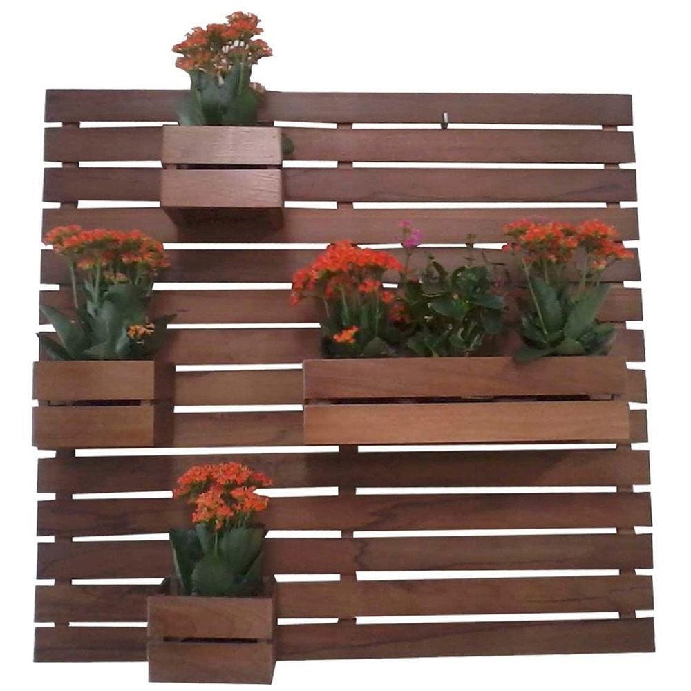 Floreira Jardim vertical com 4 cachepôs