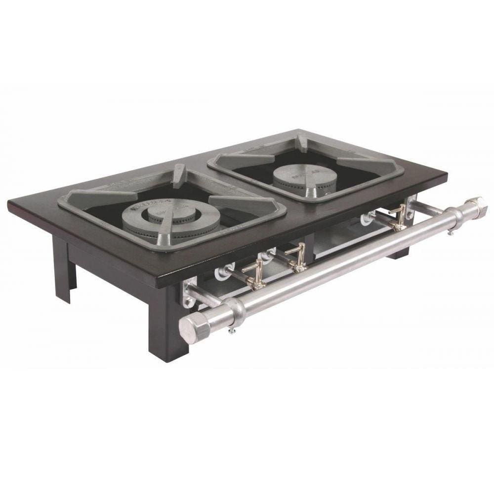 Fogão 2 Bocas Mistas M2 30x30 Perfil 6,5 Mesa Metalmaq