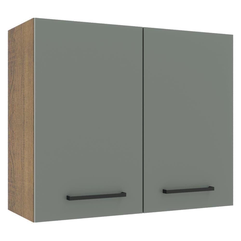 Armário Aéreo Madesa Agata 80 Cm 2 Portas Cinza