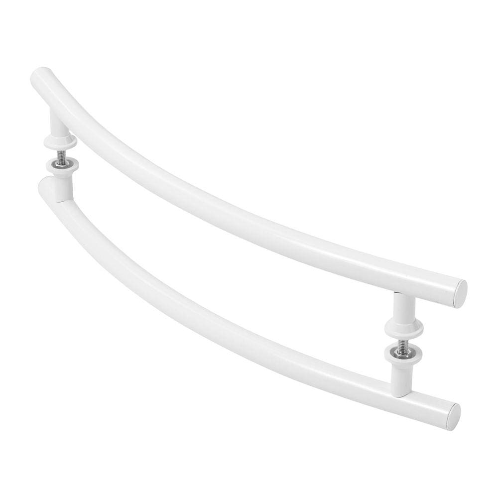 Puxador De Porta Tubular Curvo Lateral Branco 60cm