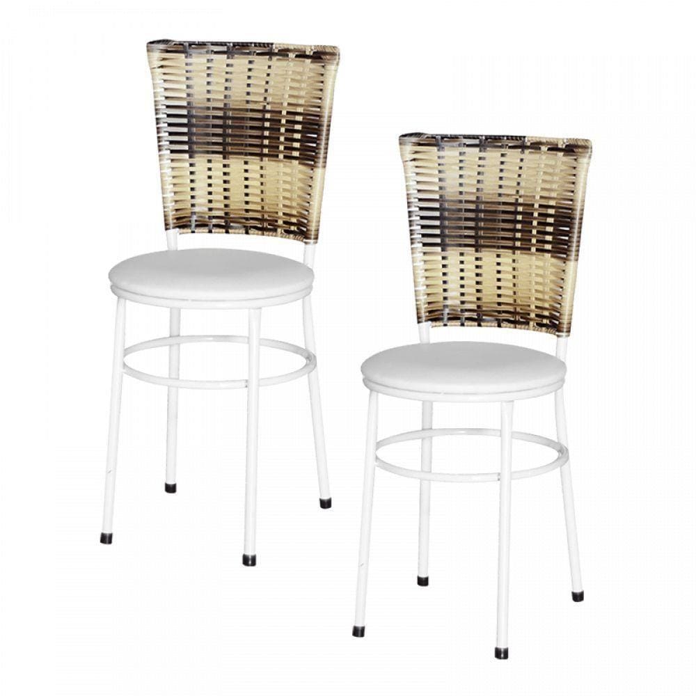 2 Cadeiras Brancas Para Cozinha Hawai Cappuccino Branco