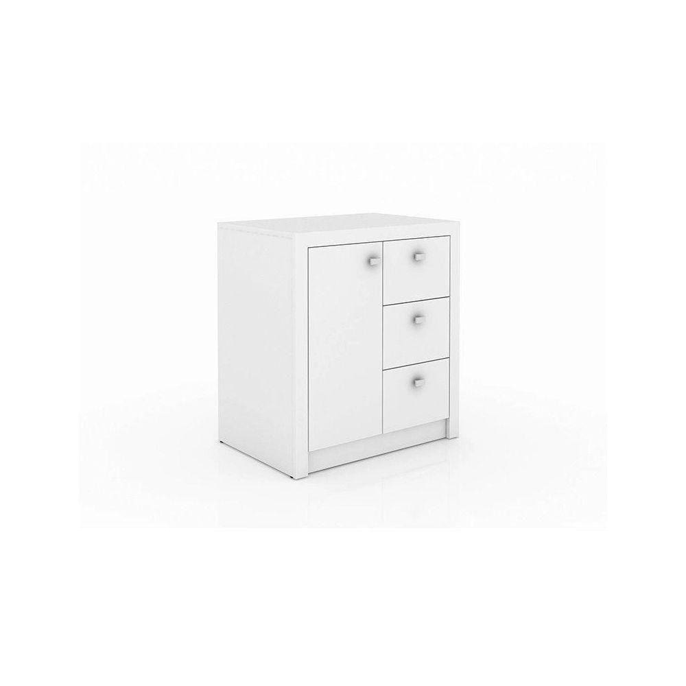 Balcão para Escritório 03 Gavetas Branco Tecno Mobili