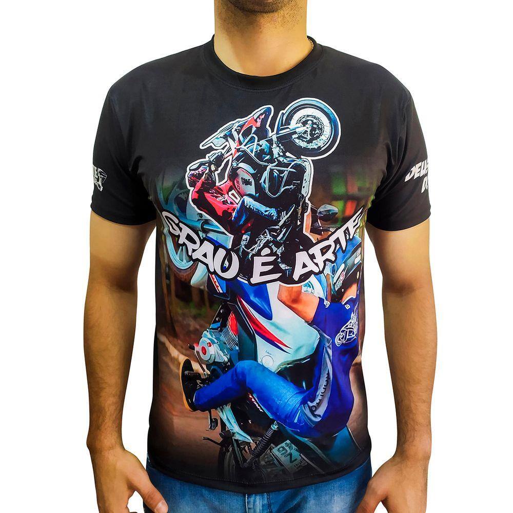 Camisa De Grupo De Moto Grau É Arte 244 Não É Crime