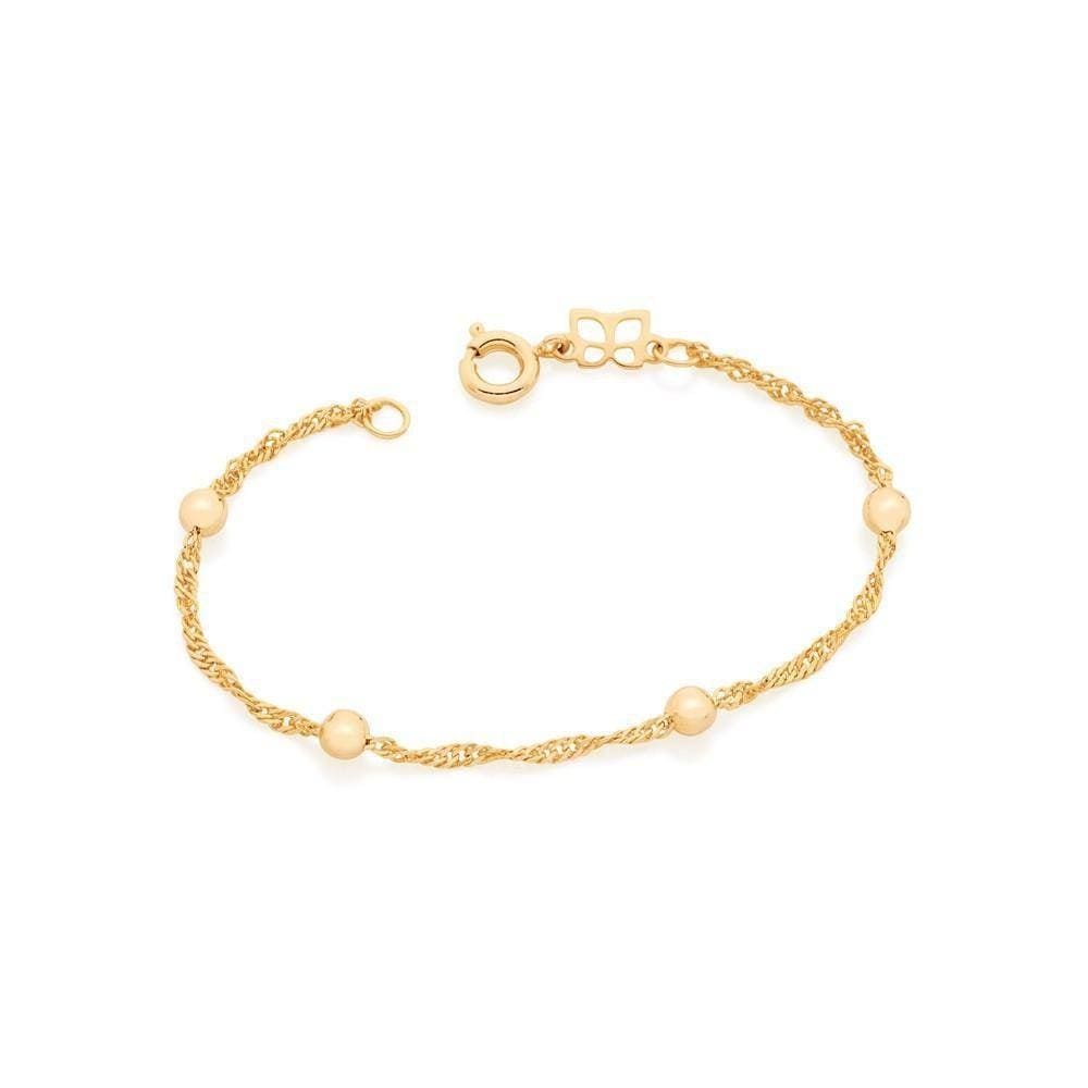 Pulseira Rommanel Infantil Folheada A Ouro 551392 14 Cm
