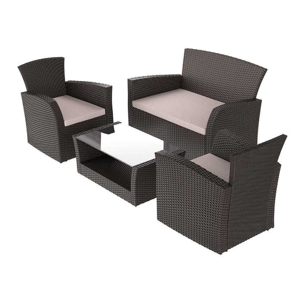 Conjunto Palermo 4 Peças Marrom Just Home Collection