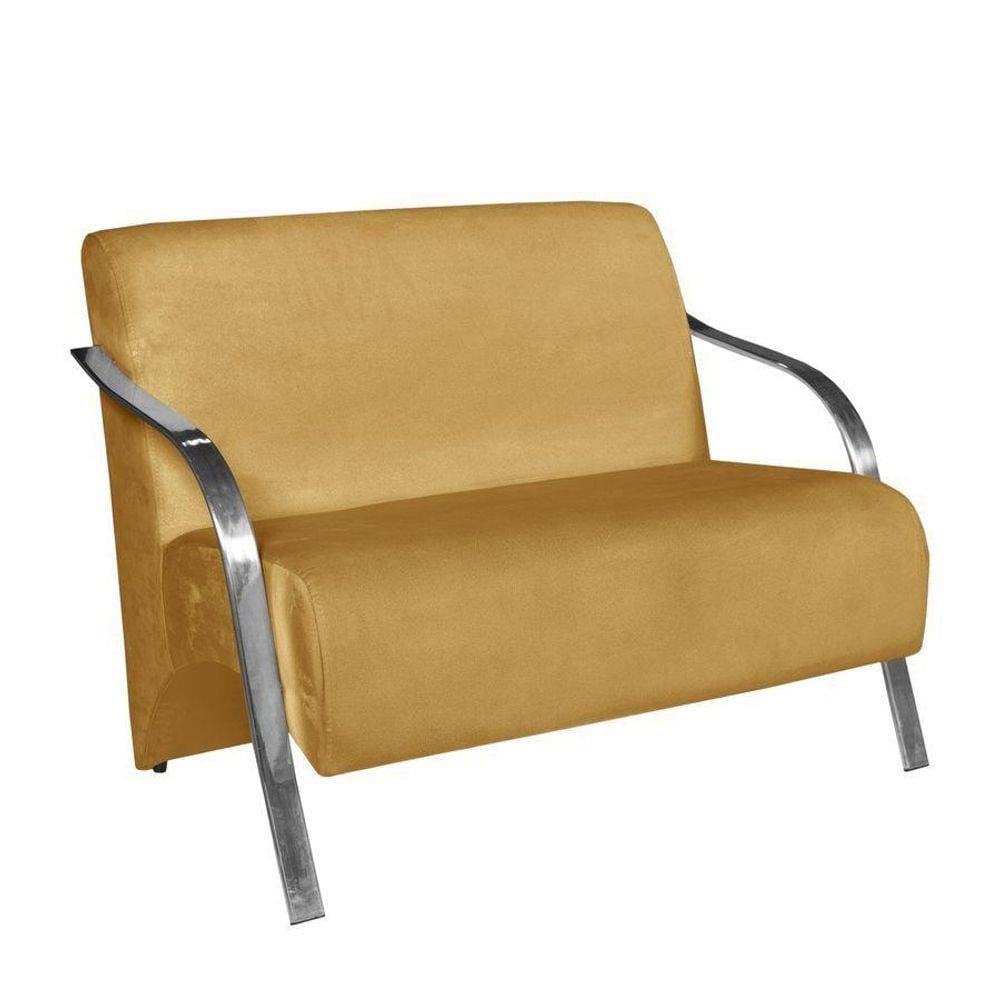 Poltrona Namoradeira Vênus Braço Aluminio Amarela