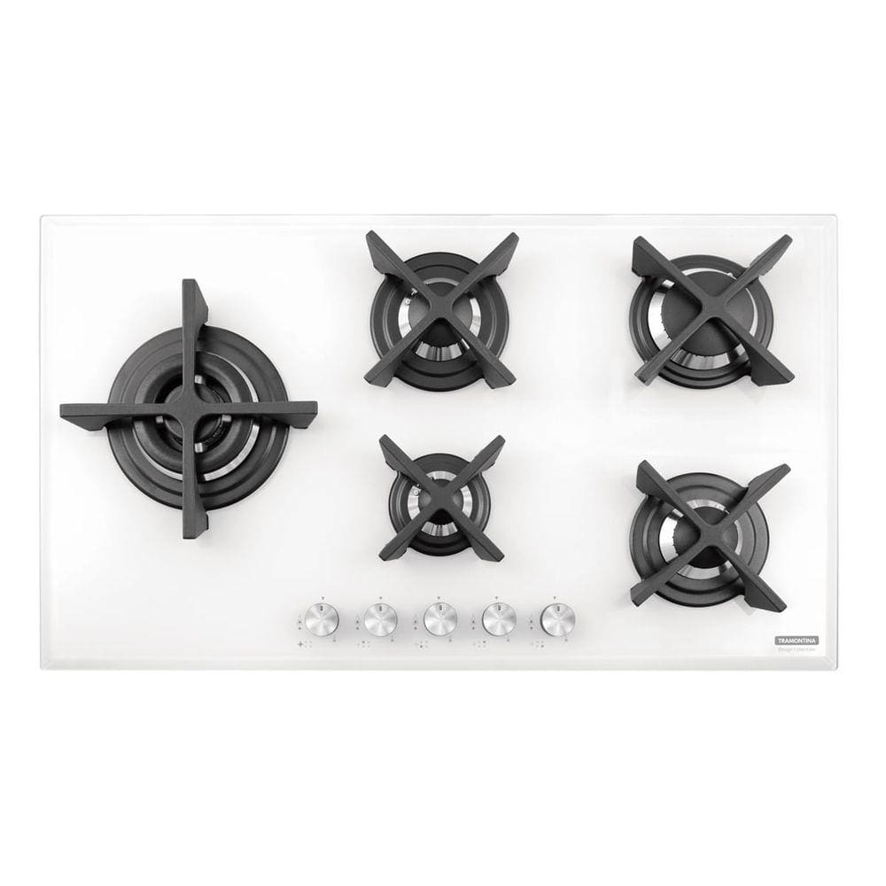 Fogap 4 bocas vidro temperado branco Extra