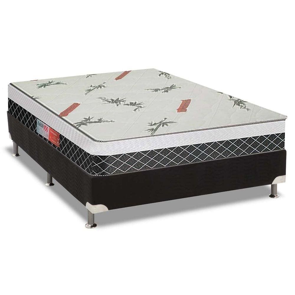 Conjunto Box-ColchãoPlumatex Falcon+Cama Casal 138