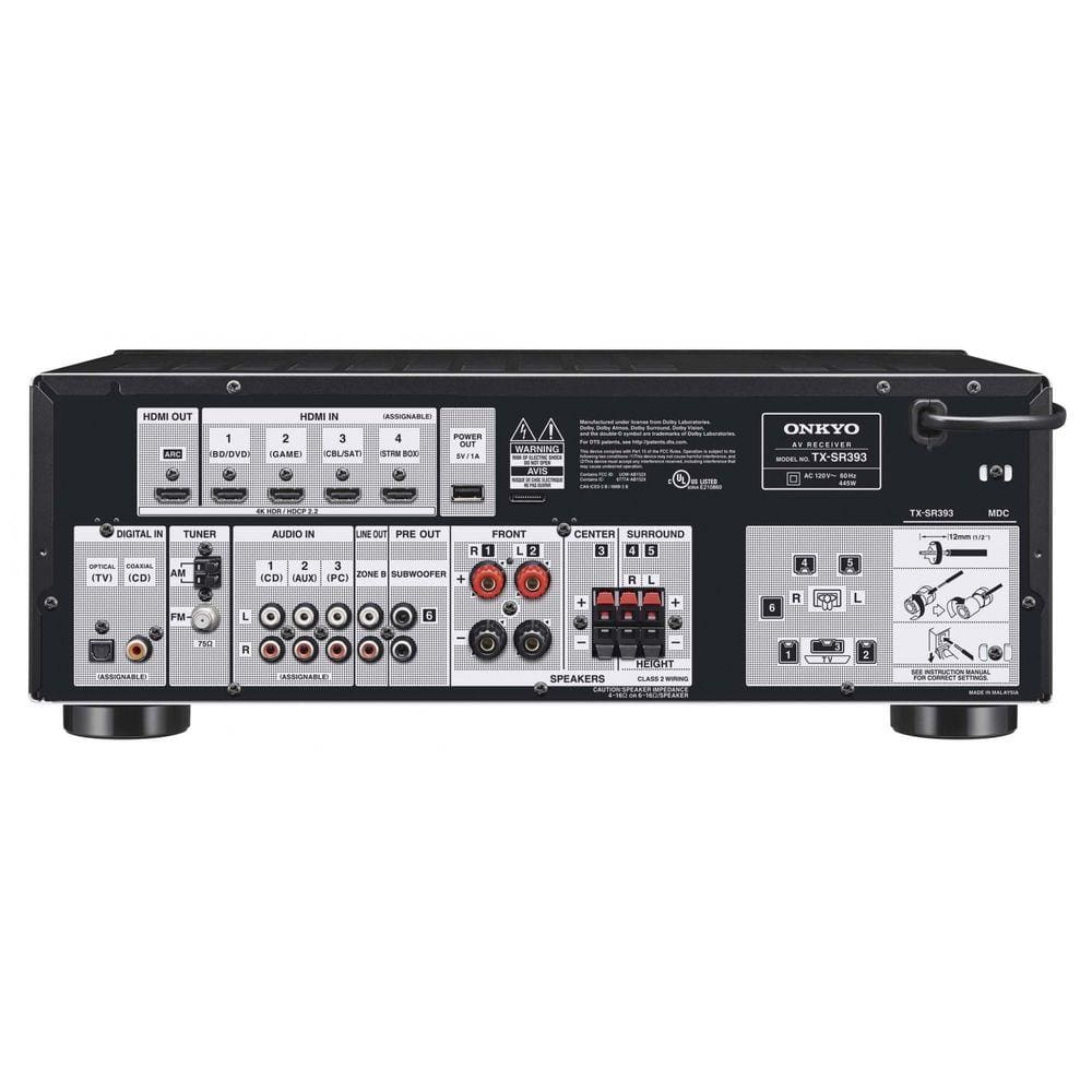 ONKYO オンキョー TX-SR393 AVアンプ Onkyo TX-SR393 Receiver 5.2 canais 4K | Extra