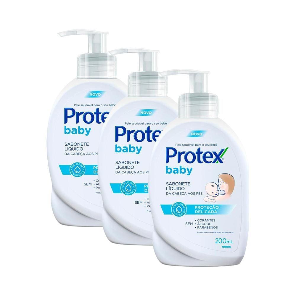 Kit 3 Sabonete Líquido Infantil Protex Baby 200ml