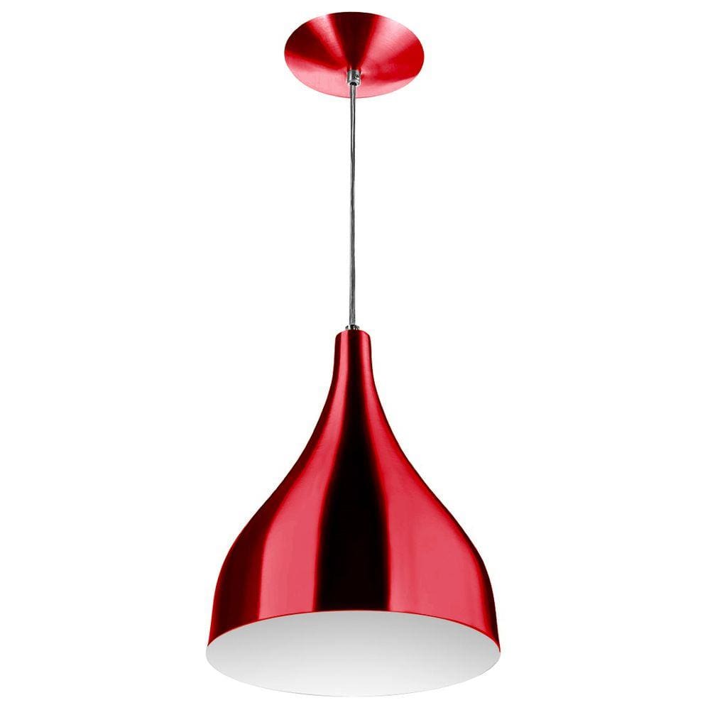 Lustre Pd Gota Pequena Alumínio 21cm Soquete E-27 Cereja