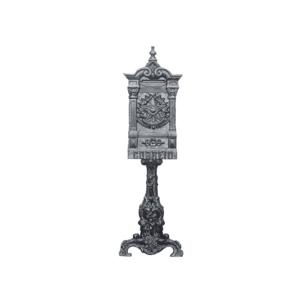Caixa de Correio Colonial Brasão com pé Ferro Fundido