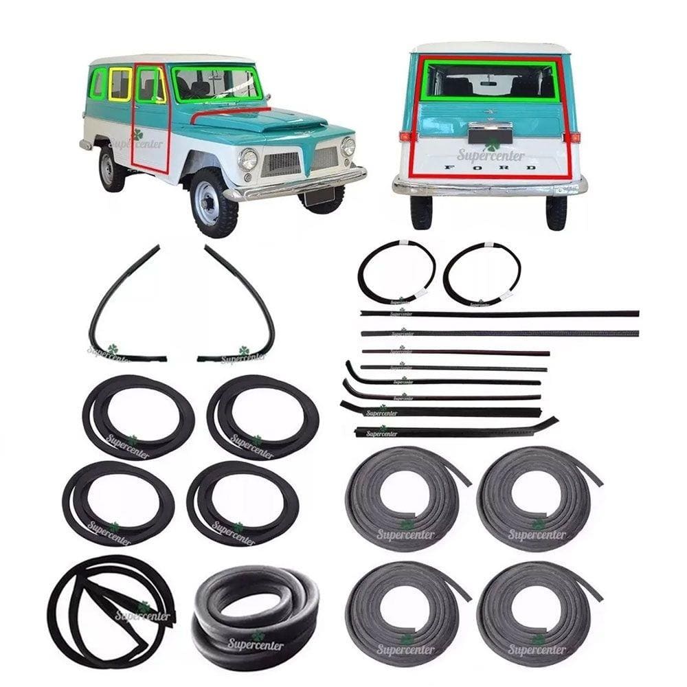 Kit Borracha Porta Parabrisa Canaleta Vento Rural Willys