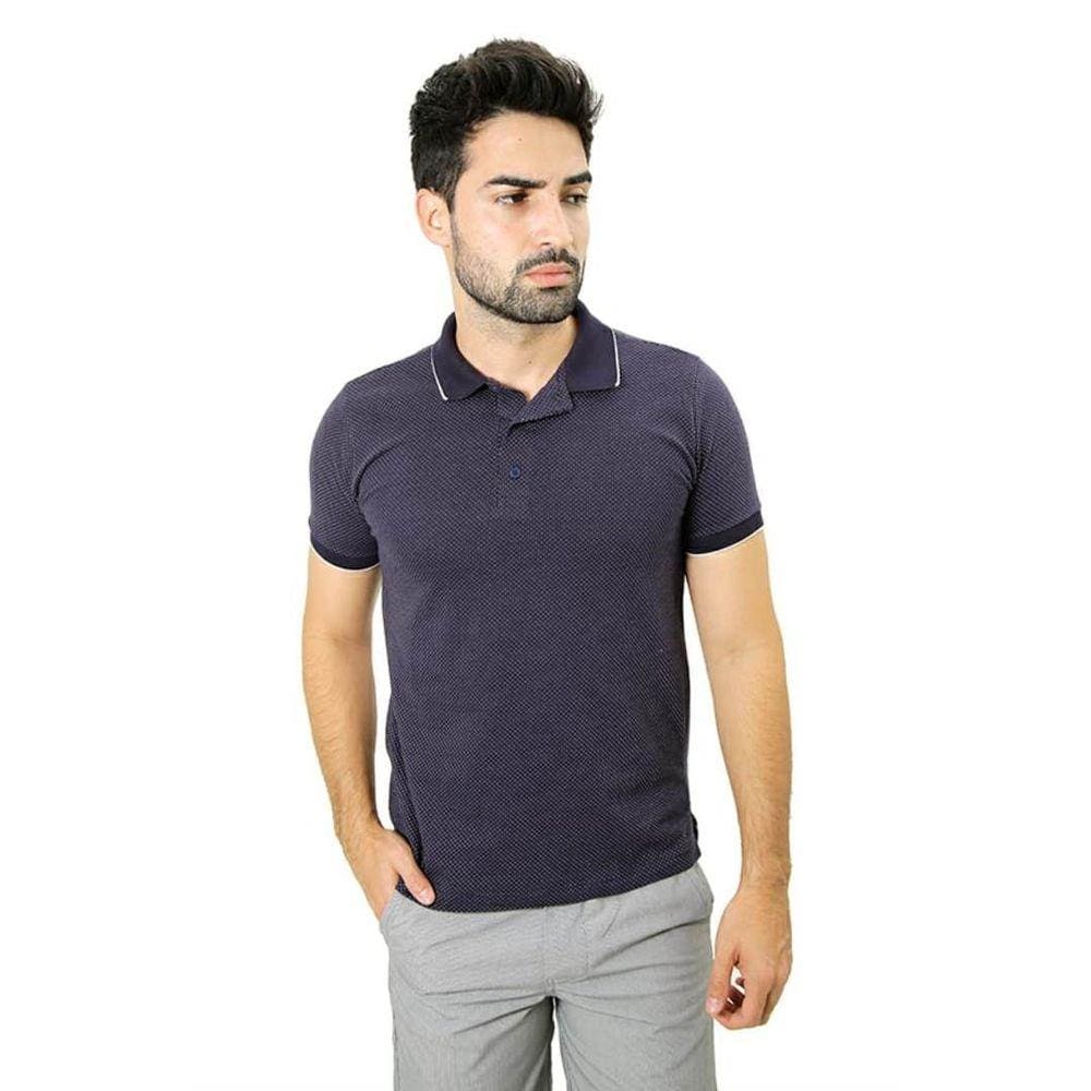 Camiseta Masculina Gola Polo Midnigth Azul Marinho Mini Pontos