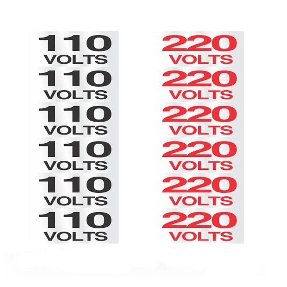 Placa Alumínio Etiqueta de Voltagem 110 e 220V, 12x12