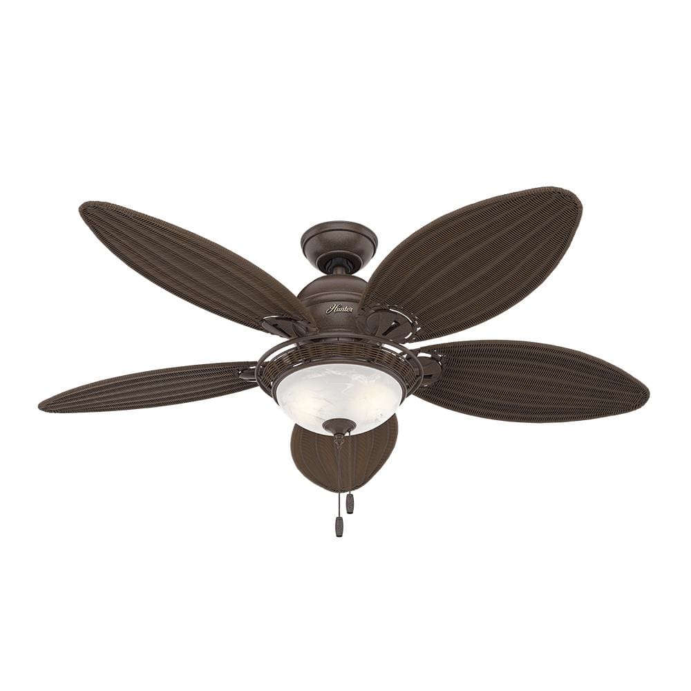 Ventilador de Teto Residencial Caribbean Breeze Vime Marrom Hunter Fan Oficial 220v