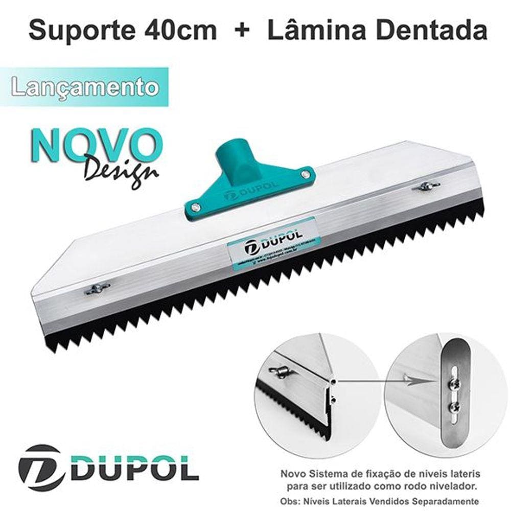 Rodo Dentado 40cm Alumínio Reforçado + Lâmina Dentada 40 cm