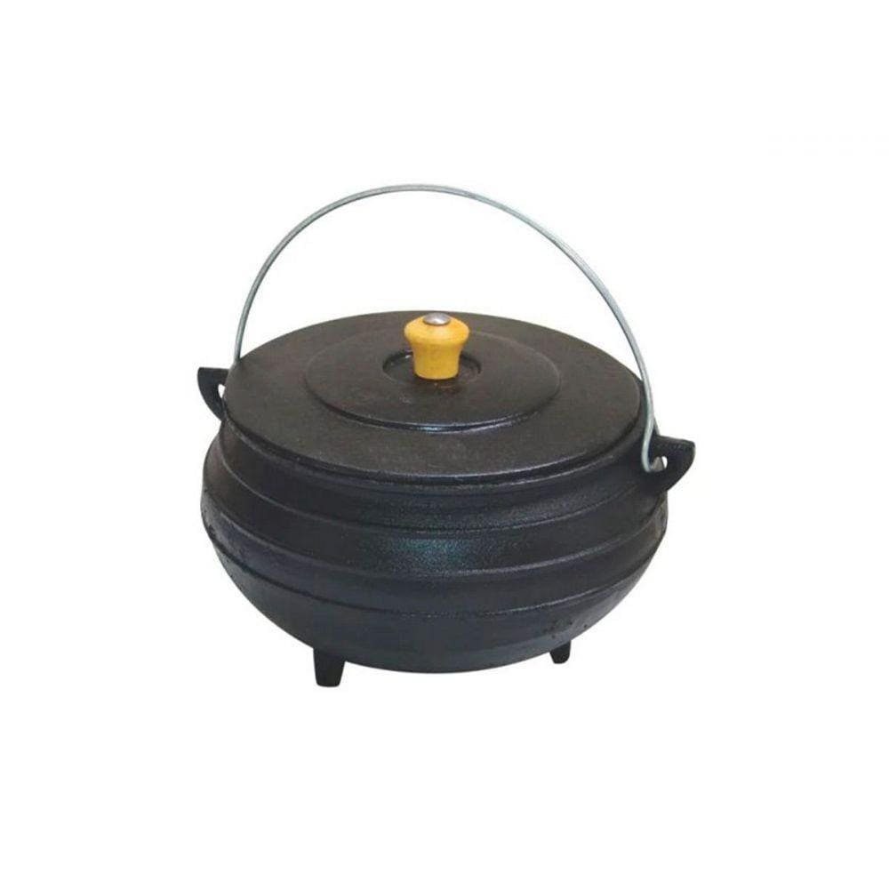 Panela Tripé de Ferro Fundido com Tampa Capacidade 8L