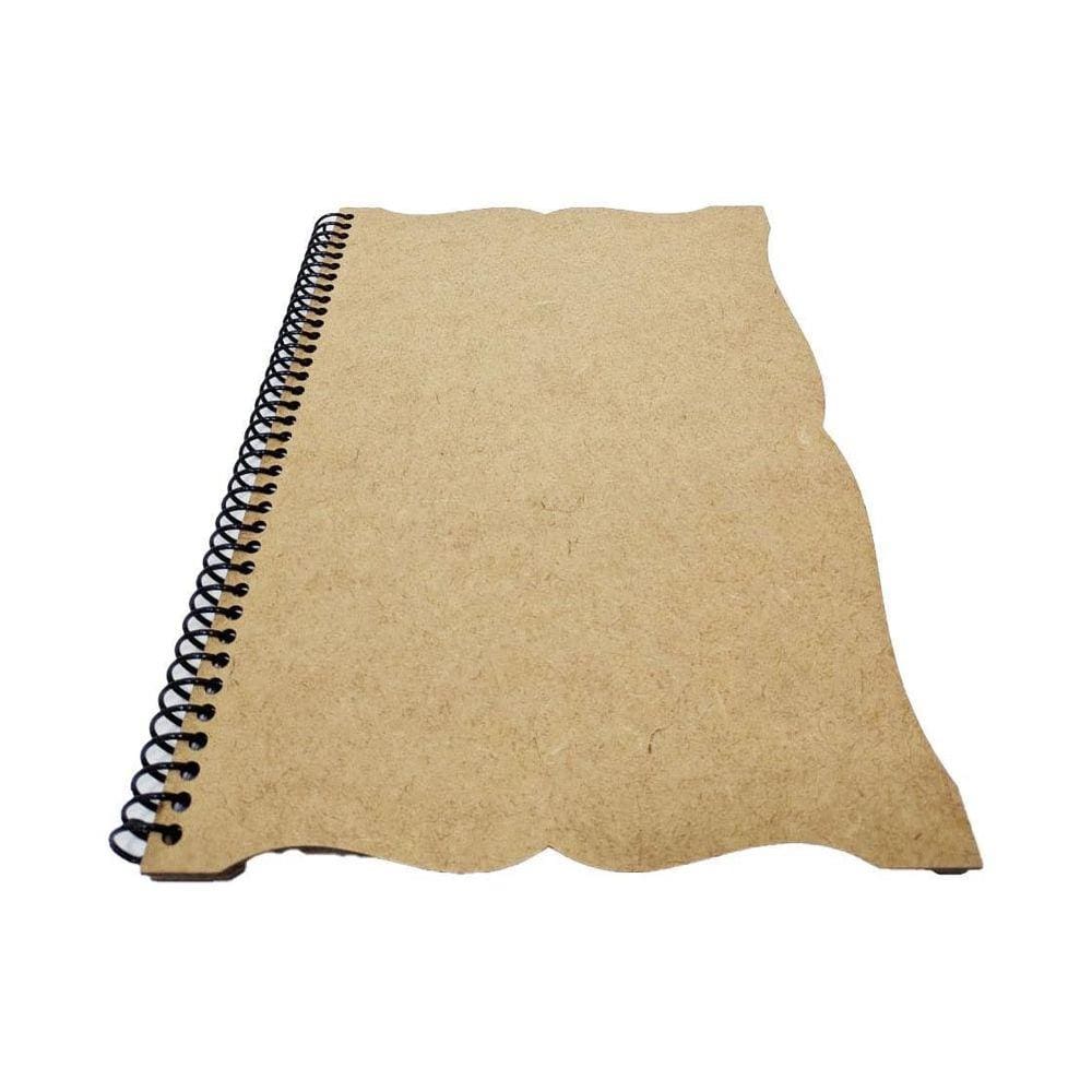 Caderno Grande 98 Folhas Trabalhado Capa Mdf